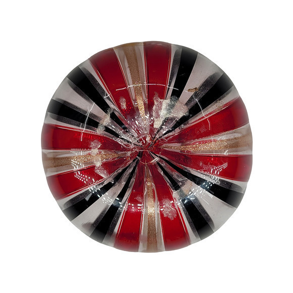 Murano Campenella Red Gold Glitter Striped Vintage‎ Glass Perfume Bottle - Picture 3 of 10